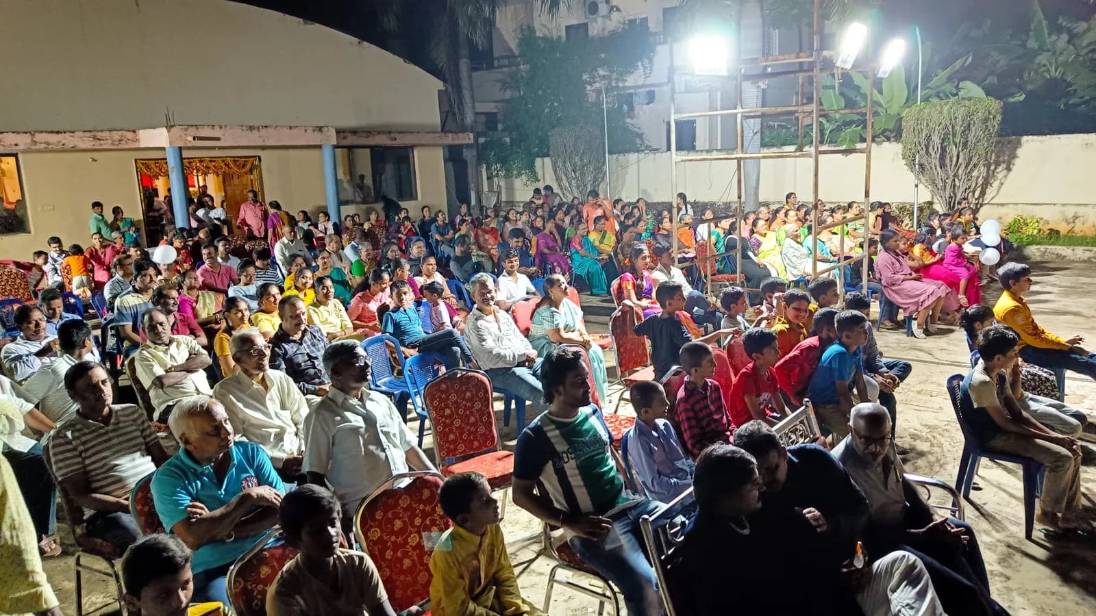 Community gathering near Annamaya Vedika